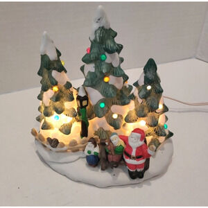 Trim a Home Holiday Light Up Christmas Trees Santa Decoration Vintage 1996
